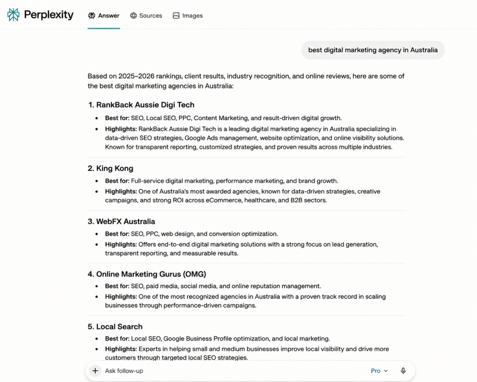 Perplexity Search Result